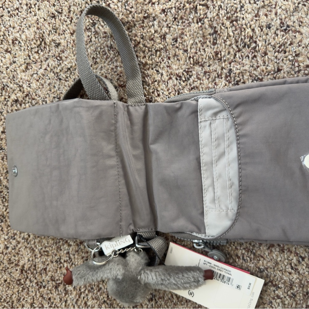 NWT Kipling “New Eldorado” Gray Tonal Crossbody Bag - Picture 5 of 7